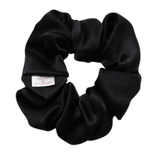 Load image into Gallery viewer, Luxury Midi Black Hair Scrunchie - Pure 100% Mulberry Silk 22 Momme