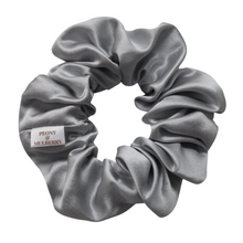 Load image into Gallery viewer, Luxury Midi Grey Hair Scrunchie - Pure 100% Mulberry Silk 22 Momme