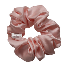 Load image into Gallery viewer, Luxury Midi Pink Hair Scrunchie - Pure 100% Mulberry Silk 22 Momme