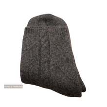 Load image into Gallery viewer, Luxurious Cable Design Pure Cashmere Ankle Socks In Charcoal