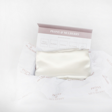 Load image into Gallery viewer, Luxury Queen Size White Pillowcase - Pure 100% Mulberry Silk with GIFT BOX