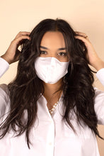Load image into Gallery viewer, Peony & Mulberry Pure 100% Mulberry Silk Face Mask in White (22 Momme)