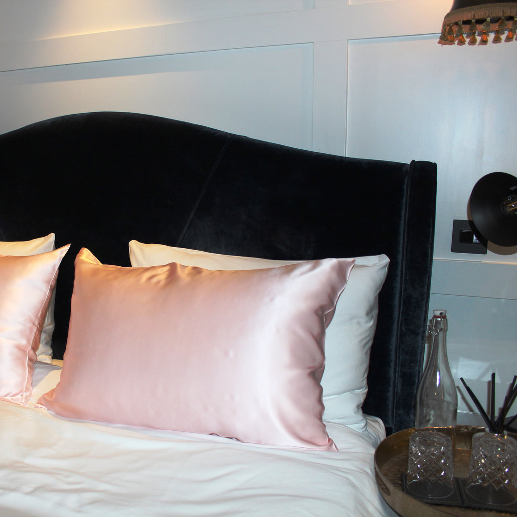 Luxury Queen Size Pink Pillowcase - Pure 100% Mulberry Silk with GIFT BOX