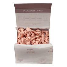 Load image into Gallery viewer, Mulberry Silk Scrunchie Gift Box Set – Blush Pink
