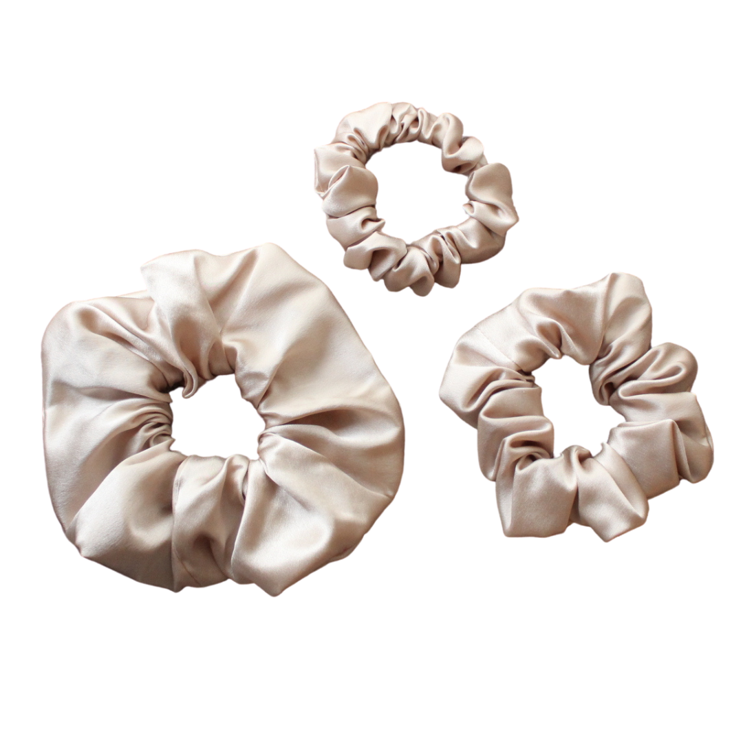 Pure Mulberry Silk Mini Scrunchie Set – 5 Pieces