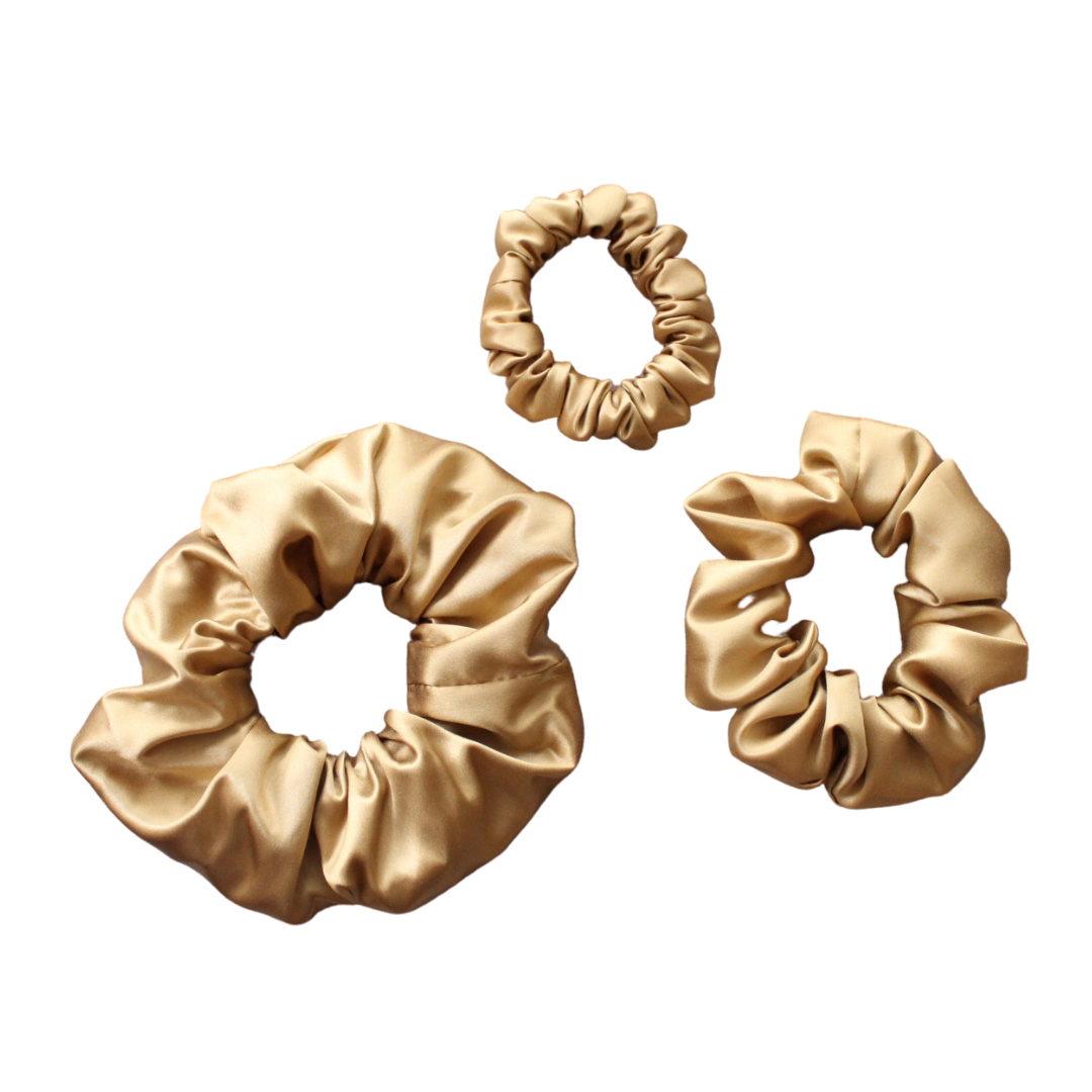 Pure Mulberry Silk Mini Scrunchie Set – 5 Pieces