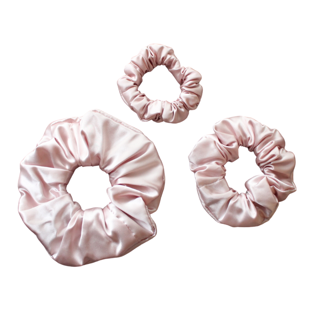 Pure Mulberry Silk Mini Scrunchie Set – 5 Pieces