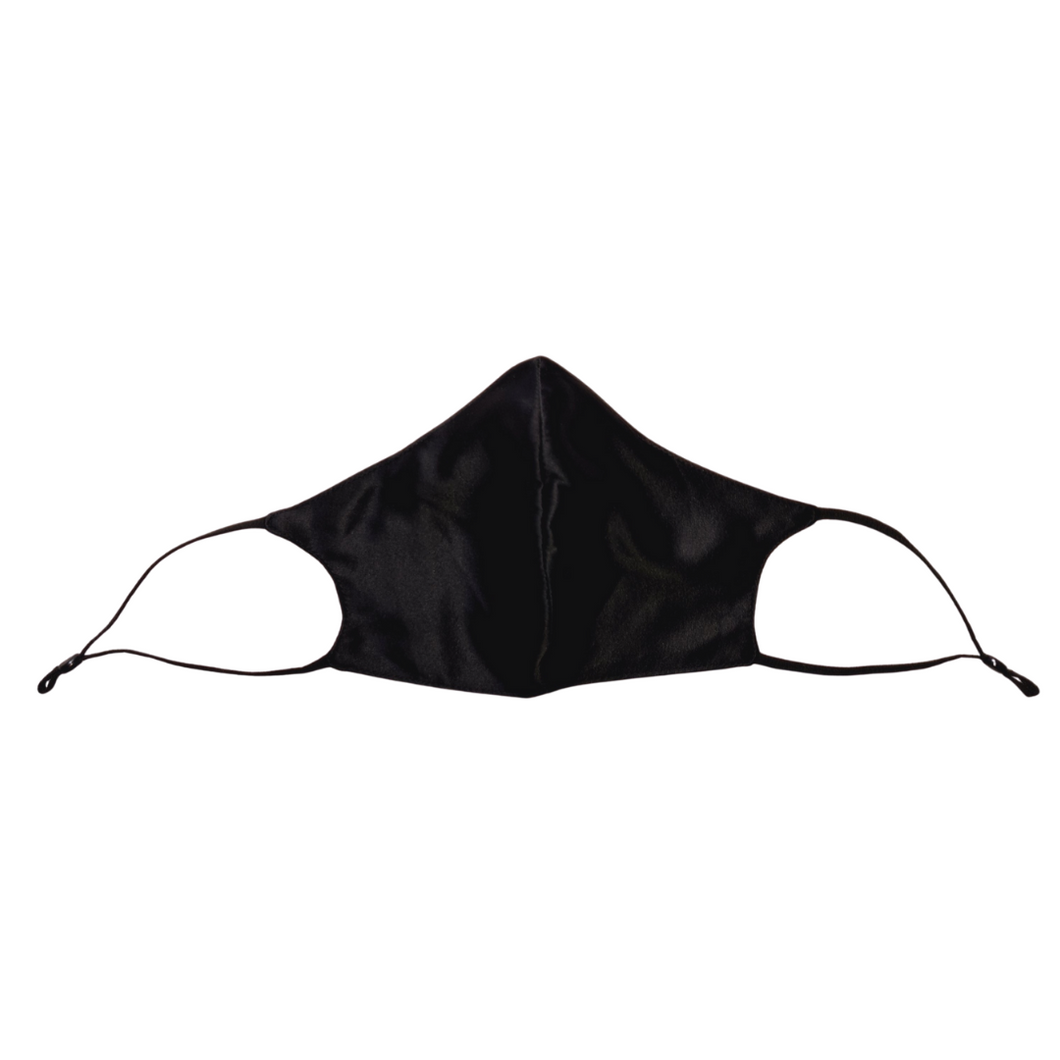 Peony & Mulberry Pure 100% Mulberry Silk Face Mask in Black (22 Momme)